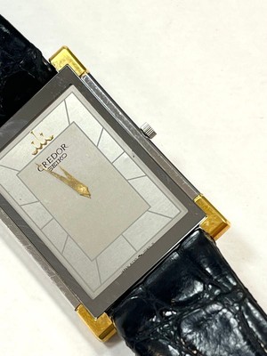 SEIKO Credor 22KSGPクォーツ腕時計 6730-5720 不動 Seiko Credor 6730-5710 Vintage Stainless Steel 22K Quartz Mens