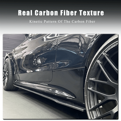 Enfoques de faldones laterales de carbono real para Mercedes Clase C W205 A205 C205 C63 AMG - Imagen 2 de 11