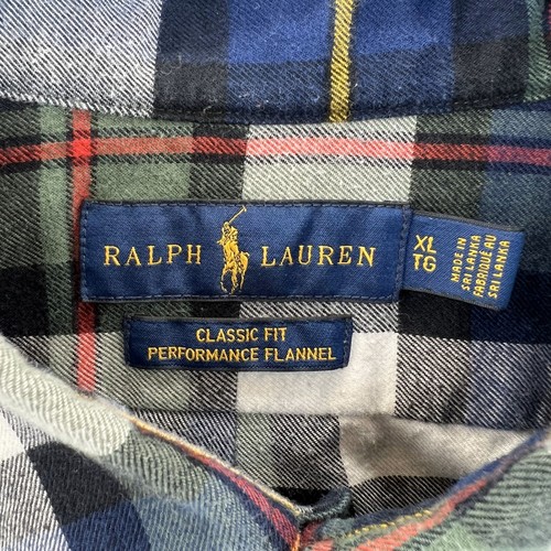 RALPH LAUREN Classic Fit Performance Flannel Shirt Men's XL TTG Button Down LS - 第 6/18 張圖片