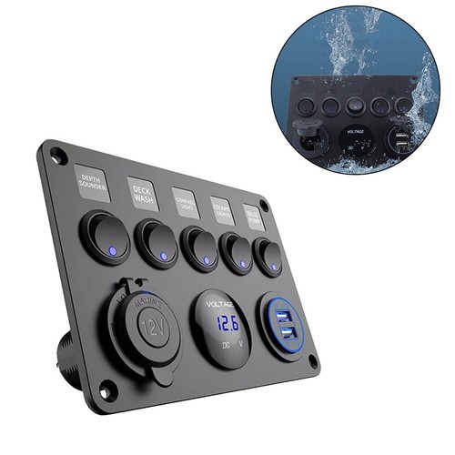 Sophisticated Water Resistant Design 5 Gang Automotive and Boat Control Board - Picture 9 of 12