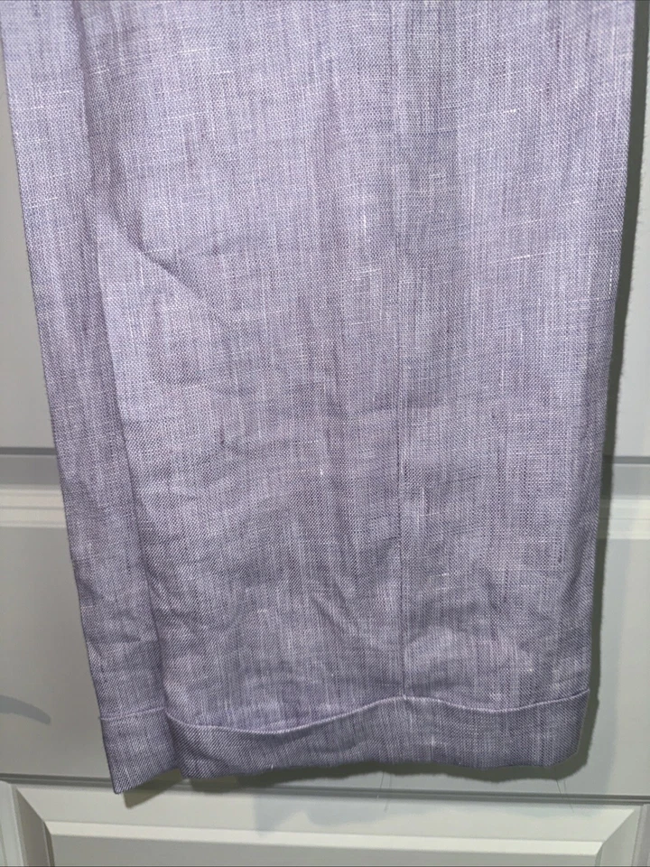 Pantalones de vestir de lino Murano Baird McNutt ALEX 29x32 calce ajustado lavanda plano frente nuevo con etiquetas Foto 4 de 4
