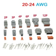 Deutsch DTM 2/3/4/6/8/12 Pin Waterproof Electrical Wire Connector Kit 20-24 AWG