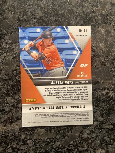 2021 Panini Mosaic Austin Hays Red Prizm #71 - Picture 2 of 2