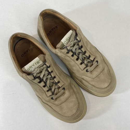 Orvis Suede Leather Oxford Men's 8 M Brown Tan Comfort Walking Trail Shoes 81018 - Picture 9 of 11