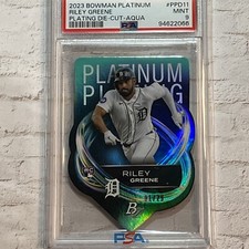 2023•Riley Greene• 1/25! AQUA DIE CUT PLATING! Topps Bowman Platinum #PPD11
