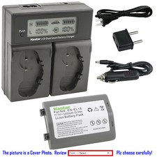 Kastar Battery LCD Dual Fast Charger for Nikon EN-EL18b Nikon MH-26 MH-26a MH26