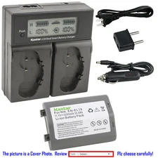 Kastar Battery LCD Dual Fast Charger for Nikon EN-EL18b Nikon MH-26 MH-26a MH26