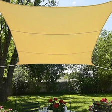 Sun Sail Shade Beige Waterproof Polyester 16.5’ Ft Square Canopy Awning Shelter