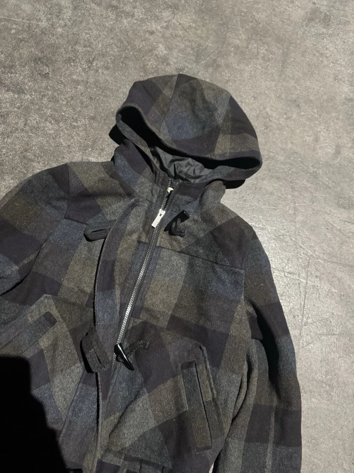 Sudadera con Capucha Y2K Abercrombie And Fitch Estilo Cuadros Recortados con Cremallera a Cuadros Peso Pesado M Foto 4 de 4