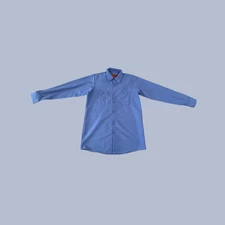 Red Kap Style SP14 Men's Long Sleeve Industrial Work Shirt Medium Blue