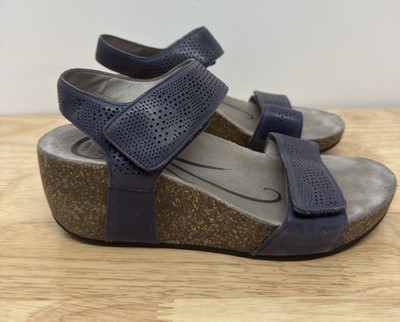 Abeo AU52074 Una Wedges Sandals Brown Leather Bio Women's Size US 7.5N #37