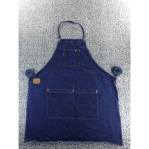 Levi Strauss Co Denim Work Apron Blue Adjustable Straps Double Bib Pockets