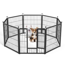 Simple Deluxe Dog Playpen 24" Height 8 Panels Fence Anti-Rust Coating - Black