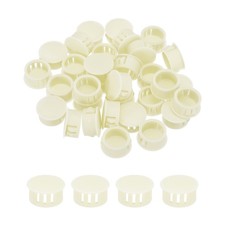 32Pcs 18mm Beige Nylon Plastic Round Locking Hole Plugs Insert End Caps,