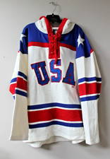 New NHL TEAM USA MIRACLE ON ICE Lacer style mid weight cotton hoodie men's S