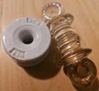 L.S. Brach Mfg Co Newark NJ Clear Glass Radio Strain Insulator & Porcelain WP6 — photo 1