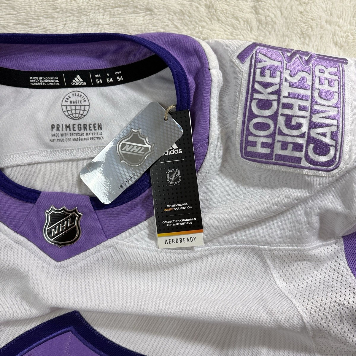 Seattle Kraken Hockey Fights Cancer Men's 54 XL Purple Adidas