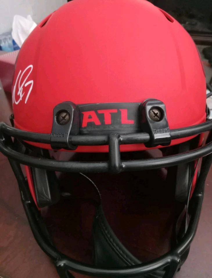 Michael Vick Autographed Atlanta Rave Replica Full Size Football Helmet - BAS - Image 3 of 4