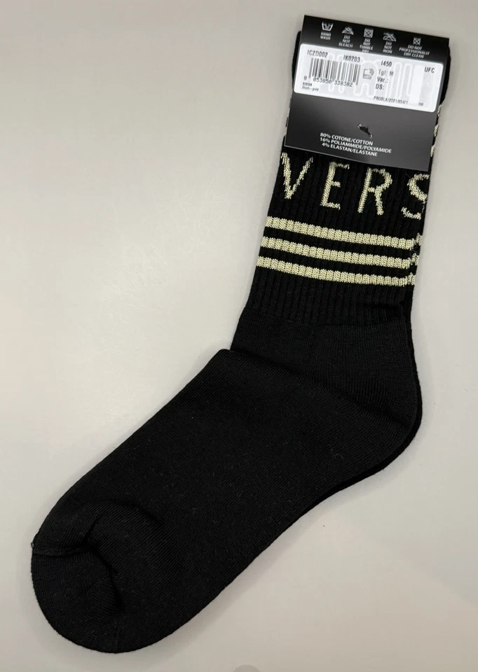 Versace Calcetines Atléticos Algodón Negro y Dorado Talla M Auténticos  Foto 2 de 3