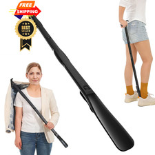 36 Inch Adjustable Long Handled Shoe Horn - Dressing Stick Aid 36 Inch, Black