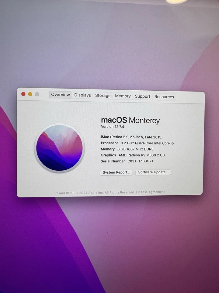 Apple iMac 27 In. 5k Retina 1TB Fusion 3.2GHZ Quad Core I5 8GB RAM Late 2015 - Image 3 of 4