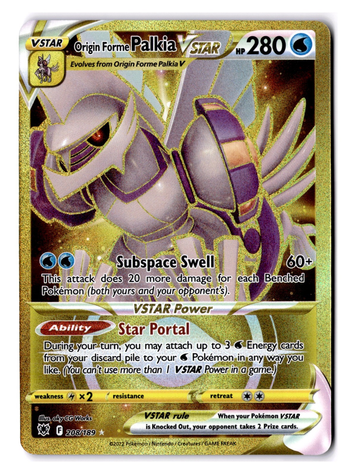 Origin Forme Palkia VSTAR 208/189 Astral Radiance NM