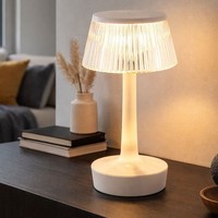Tischlampe Tischleuchte Nachttischlampe Touchdimmer Kristall Akkulampe Led 23 Cm