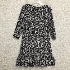 Tommy Hilfiger Dress 6 Adult Black Mini Floral Long Sleeve A Line Boho Womens