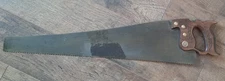 VTG Warranted Superior Hand Saw 29.5" with 26" Blade Carved Wood Handle Tool