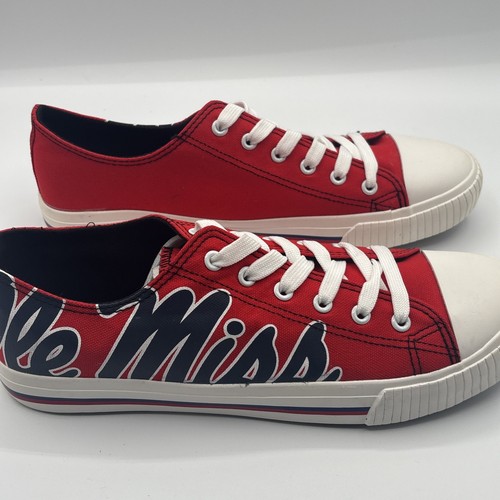 Foco Ole Miss Rebels Canvas Low Top Big Logo Mississippi Men’s Size 10 - Picture 15 of 24