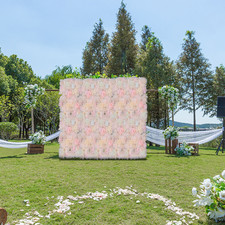6Pcs Flower Wall Panel Floral Backdrop Decoration Silk Rose Wall for Wedding