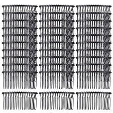 30 Pack Black Metal Hair Side Combs Slide Bun Holder with 20 Teeth DIY Headpiece