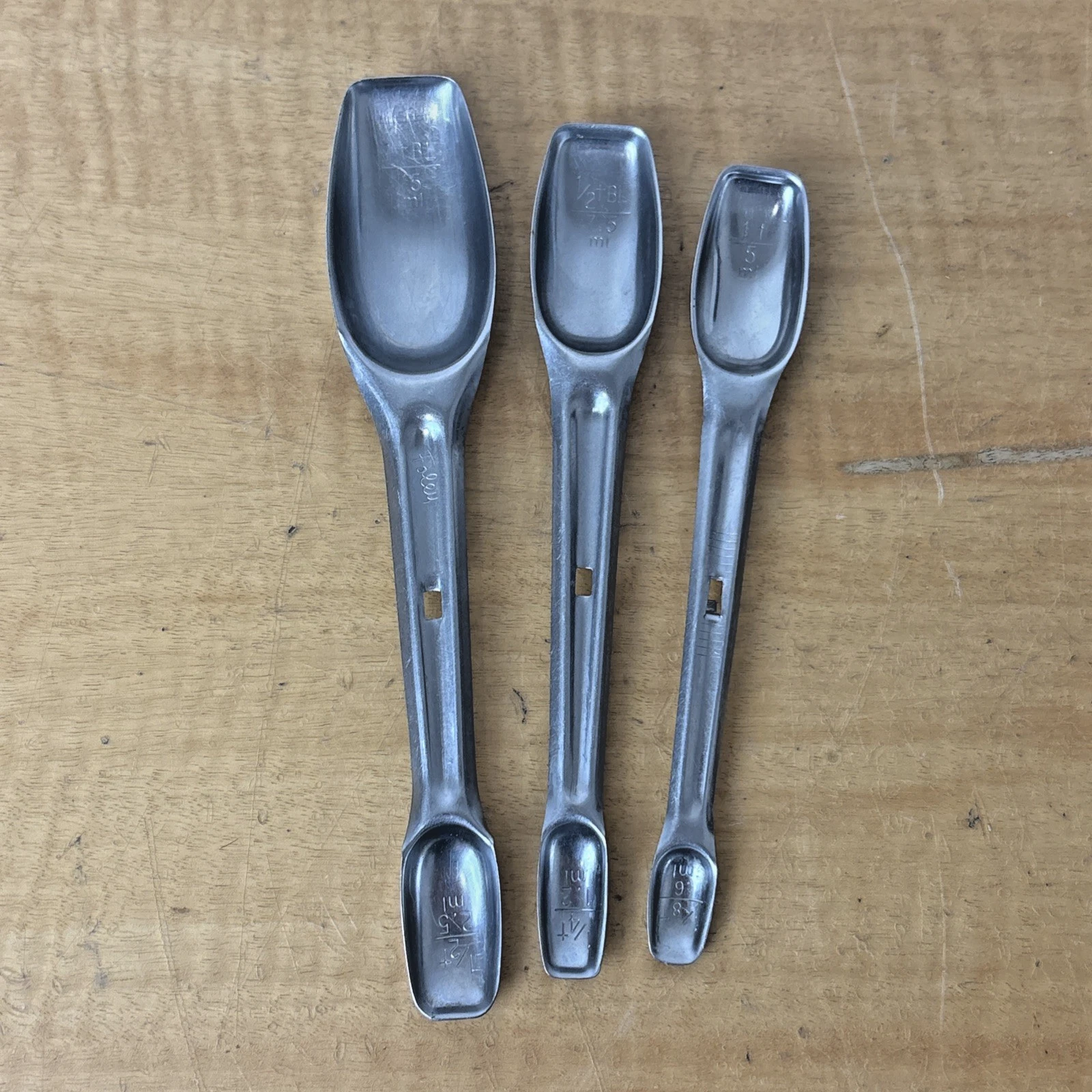 Foley Double End Stainless Measuring Spoons Vintage 3 Piece Set