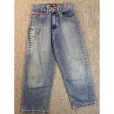 Southpole Boys Size 8 Blue Denim Jeans Y2K Streetwear Baggy Graphic Faded Cotton