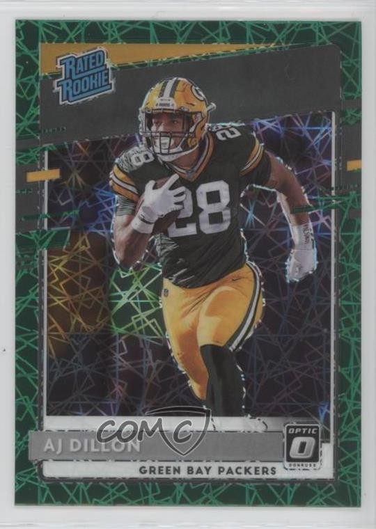 2020 Panini Donruss Optic Rated Rookies Green Velocity Prizm AJ Dillon #174 0t1f