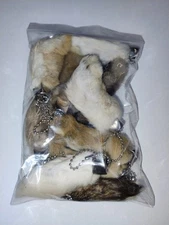 Wholesale Lot Of 10 Lucky Natural Rabbits Foot Keychains 
