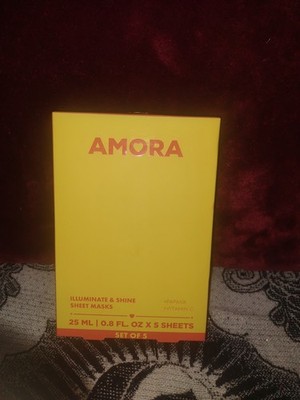 AMORA Illuminate & Shine Vitamin C + Papaya Brightening Sheet Masks 0.8oz x5