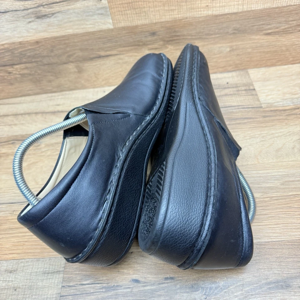 Mocasín Finn Comfort Newport para mujer 11 cuero negro sin cordones zueco mínimo zapatos Foto 3 de 4