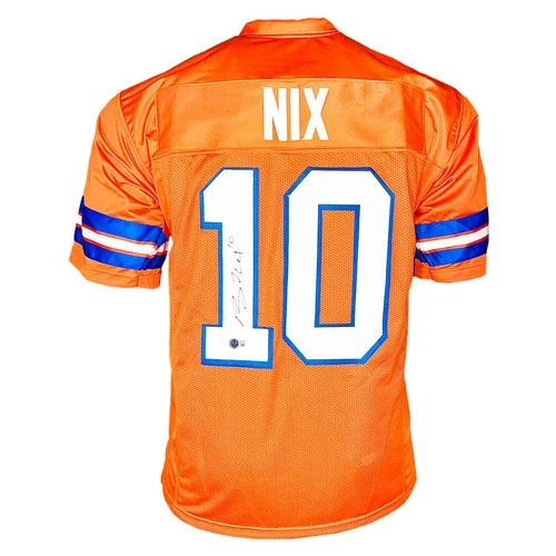 Bo Nix Signed Denver Orange Football Jersey (Beckett)