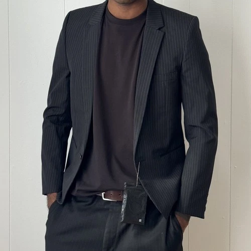 05AW Number (N)ine Black Striped Tailored Blazer Jacket - product listing photo