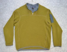 Arc'teryx Fleece Pullover Mens Large Green Quarter Zip Sleeve Pocket Athletic