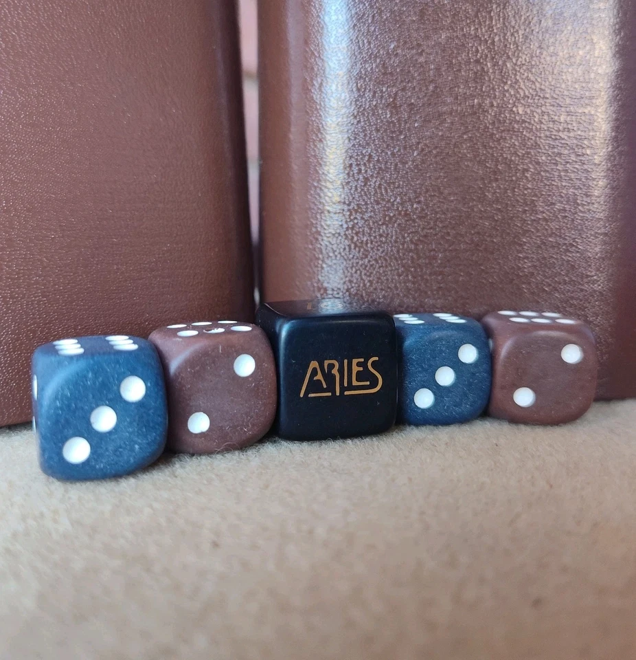 ARIES of Beverly Hill BACKGAMMON Navy & Brown Felt Rare Vtg MCM 70s Grannycore  - Image 4 of 4