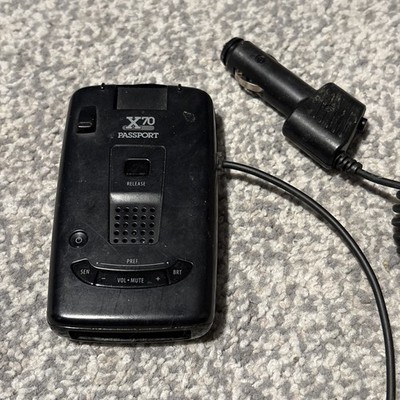Escort X70 Laser Radar Detector - Black w/ Power Cord, No Mount, TESTED