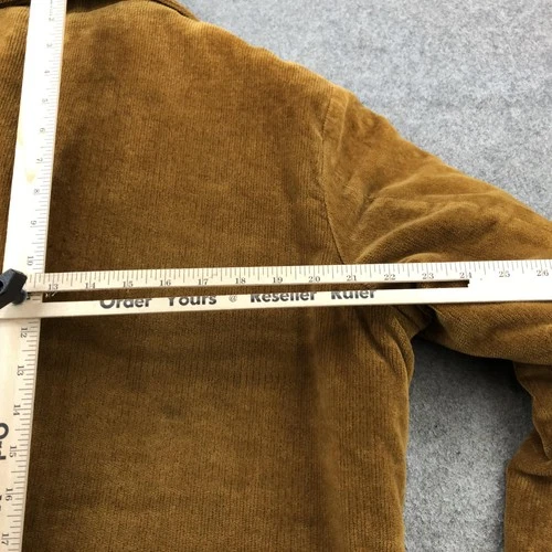 Vintage Cal Craft Coat Mens Large Brown Corduroy Faux Fur Lined Overcoat USA image 13