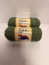 Red Heart TLC Essentials yarn Med. Thyme green lot of 2
