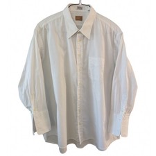 Gitman Gold Mens White Pinpoint Oxford French Cuff Dress Shirt 19-34 Made in USA