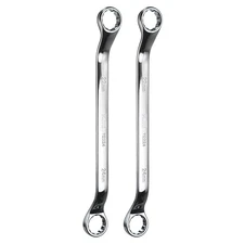 2pcs 45 Degree Offset Box End Wrench 22mm x 24mm Metric 12 Point CR-V Double Box