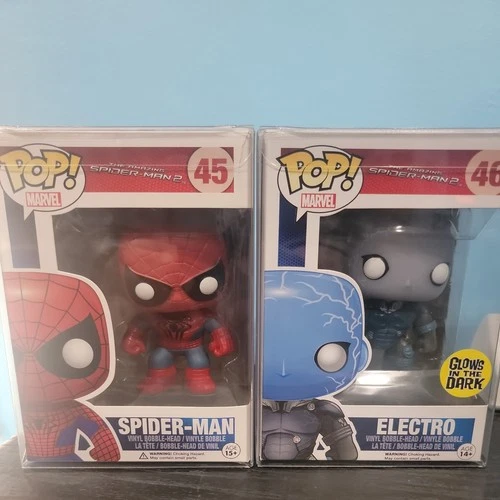 Funko Pop! Vinyl - Spider-Man & Electro Bundle w/ protectors (DAMAGED)