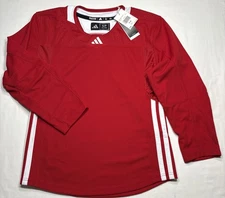 Adidas Boys Blank Red adiTeam Hockey Jersey Youth SM / MD HN3376 $55