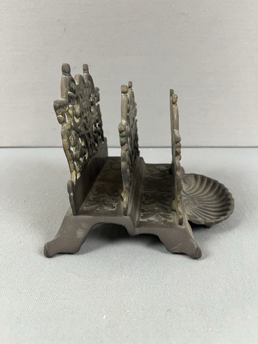 Vintage Ornate Baroque/Rococo Style Shell Brass Letter Rack Holder Trinket Dish - 第 8/15 張圖片